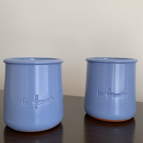 La Fermiere Glazed Terra Cotta Mini pots- 2 Lavender 2 Yellow - Picture 2 of 6